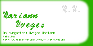 mariann uveges business card