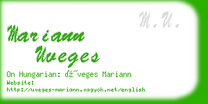 mariann uveges business card